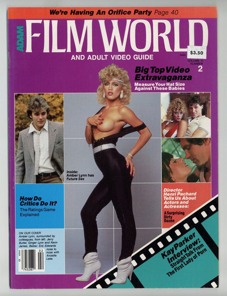 Adam Film World 1985 Amber Lynn, Trish Ambrose, Kay Parker 68pgs Knight Publ. M37977