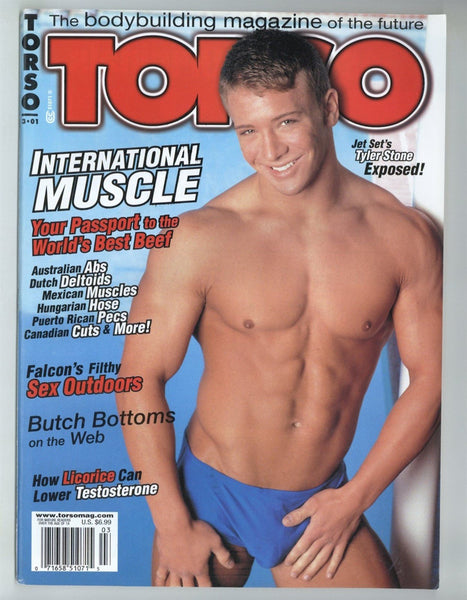 Torso 2001 Tony London, Manuel Colon, Tyler Stone 100pgs Varsity Comm Gay Pinup Magazine M36960