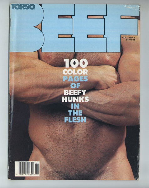 Torso Beef 1987 V1#1 All Beefcake Hunks 100pgs Varsity Comm. Gay Pinup Magazine M36961