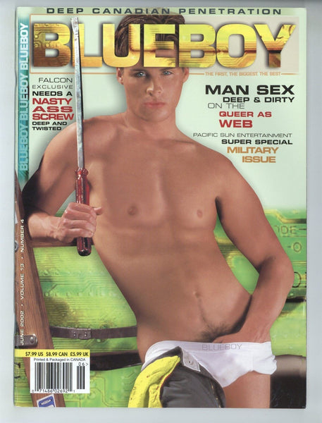 Blueboy 2002 Eddie Schulz, Jack Laurel, Diego Sanchez, Sky Donovan 84pgs Global Media Gay Magazine Military Issue M36972