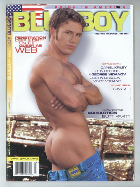 Blueboy 2002 George Vidanov, Daniel Kriley, Jon Collins, Justin Dragon, Vince Vitgano 84pgs Gay Pinup Magazine M36183