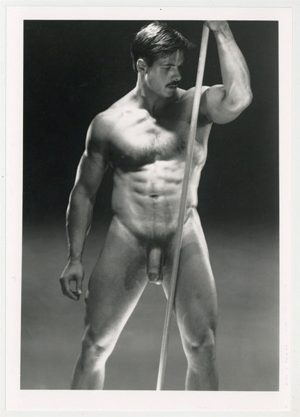 Max Schling 1990 Serious Stare Muscular Beefcake RIP Colt 5x7 Moustache Jim French Gay Nude Photo J14220