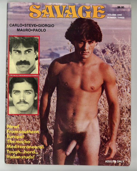 Savage 1978 Carlo, Steve, Georgio 48pgs Quality Gay Pinup Magazine, LeSalon Publ. M37766