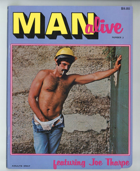 Man Alive #3 Jack Wrangler, Jay Bolin, Joe Tharpe 1977 Edgy Gay Pinup Magazine 48pgs Man's Image Publ. M36454