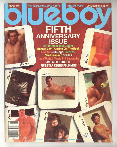 Blueboy 1980 Fifth Anniversary Issue Branch Lester 96pgs Mr. Leather Beefcake Gay Magazine M37207