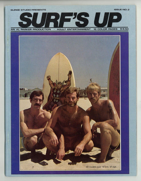 Surf's Up V1#2 Gay Surfing Pictorial 1977 Al Parker Thor Superhero Surfboard Cover 48pgs Surge Studio Magazine M35876