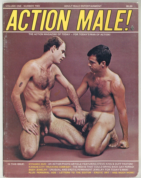 Action Male! V1#2 Michael Raven, Jack Wrangler, Duff Paxton 1977 Erotic Gay Lifestyle Magazine 50pgs House Of Milan HOM M37012