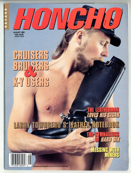 Honcho August 1993 Jim Wigler, Chuck, Larry Townsend 100pgs Lobo Studios Gay Leather Magazine M37488