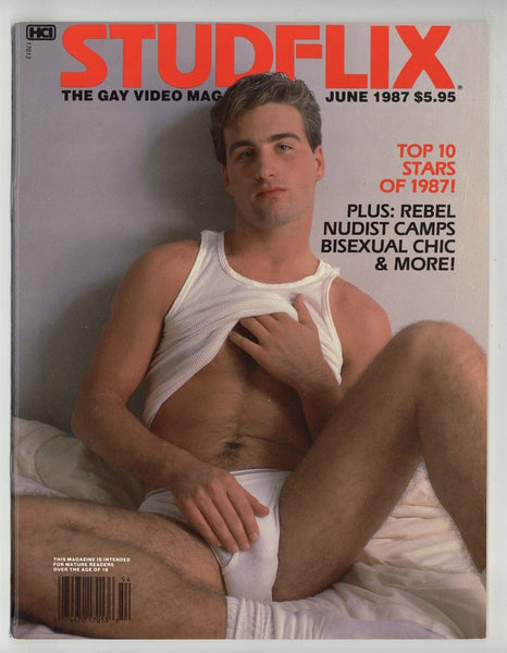 Studflix 1987 John Rocklin, Nicholas Cage 52pgs Gay Movie Film Magazine M37990