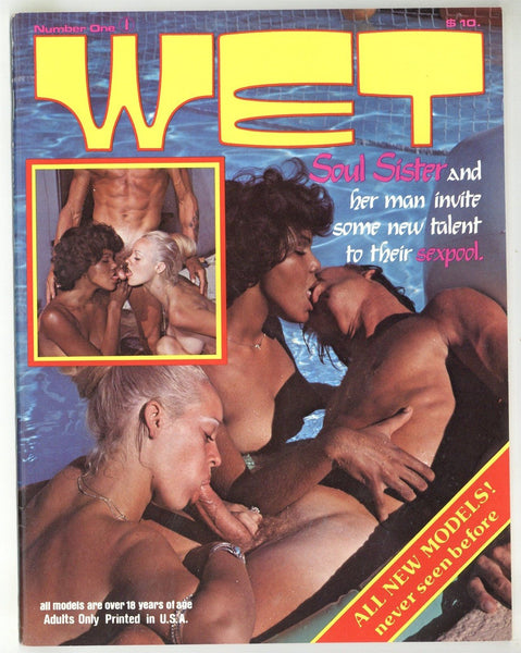Wet #1 Interracial Husband Wife Theesome 1980 Illustrated Pulp Sex Novel 48pgs PU Publ. M38004