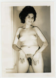 Smiling Brunette Female, Unshaven Nude Portrait 1963 Original Photo 5x4 Bushy Beaver, Photographer Roy Kemp Q10376