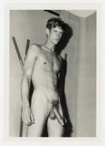 Blonde Man Serious Stare 1960 Huge Cock Well Endowed 5x7 Gay Physique Nude Photo J15453