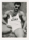 Steve Kelso Tattooed Hairy Hunk 1994 Sunglasses Beefcake Colt Studio 5x7 Jim French Gay Nude Photo J15561