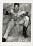 Max Schling 1990 Serious Stare Leather Hairy Beefcake RIP Colt 5x7 Moustache Jim French Gay Nude Photo J16053