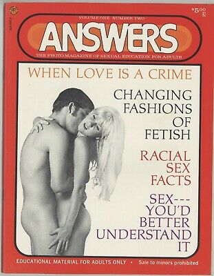 Anal Sex Answers - Answers V1 #2 Vintage 1971 Parliament 64pgs VERY FINE Hard Sex Porn An â€“  oxxbridgegalleries