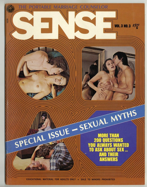 Vintage Hippie Porn 1973 Parliament Sense V3#3 Hard Sex 64pg All Hairy Women Beaver M10626