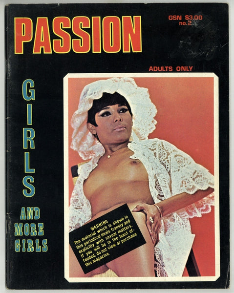 Golden State News 1972 Passion Girls V1#2 Beautiful Solo Girls 64pg Vintage Porno M20243