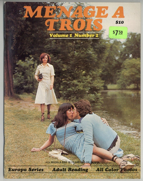 Menage A Trois V1 #2 Connoisseur 1977 Europa Series FMF Two Women One Guy 40pg All Color Group Sex M21864