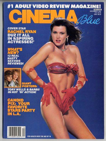 Cinema Blue Dec 1989 Hudson Communications Tori Wells & Barbii 24p Rachel Ryan 84pg Jade East Elle Rio M21881