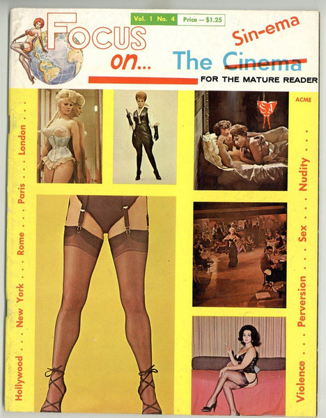Focus On The Sin-ema V1#4 Selbee 1964 Vintage Sexploitation 72pg Nylons M22247