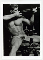 Erik King Gun 1994 Colt Studio/Jim French Beefcake Hunk Shooting Rifle 5x7 Muscular Gay Physique Photo J9621