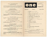 One Magazine Vol XIV #1 The Homosexual Viewpoint 32pg Gay Civil Rights M22660
