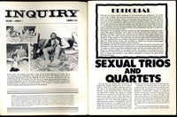 Inquiry V3#2 Capri Publishers 1973 Chuck Trainor 48pgs Group Sex Hippies Threesomes Foursomes M22693