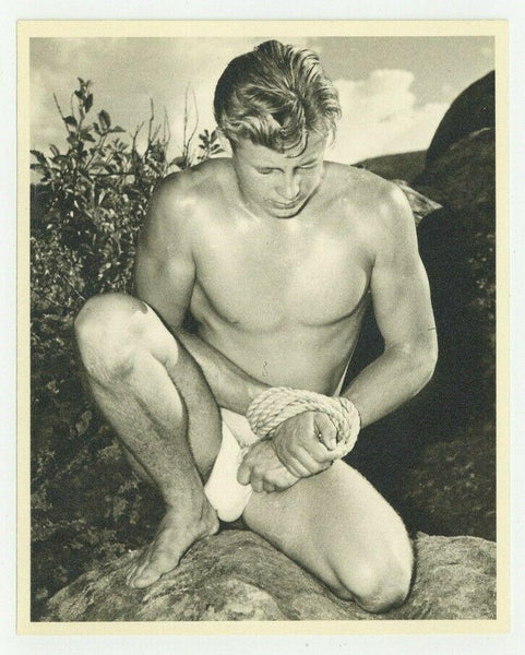 Alan Derly Beefcake Photo 1950 Western Photography Guild Gay Nude Male Bound Q7566