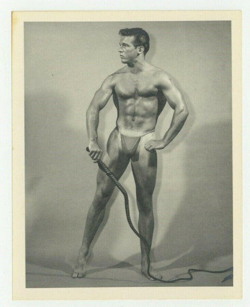 Beefcake Jim Delassandro 1950 Bruce Of LA Nude Male Gay Physique Whip Hunk Q7294