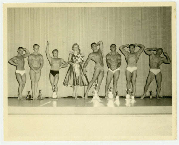 Beefcake Males 1950 Western Photography Guild Body Builders Gay Muscle Men Q7082