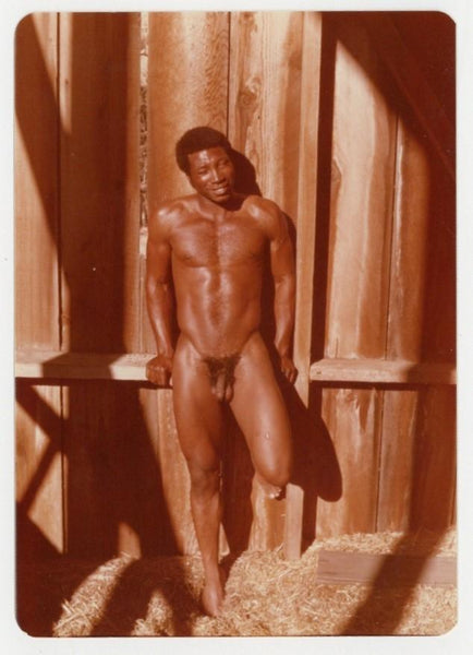 Black Adonis Beefcake 1980 Sierra Domino Gay Physique Built Chocolate Hunk Q8039