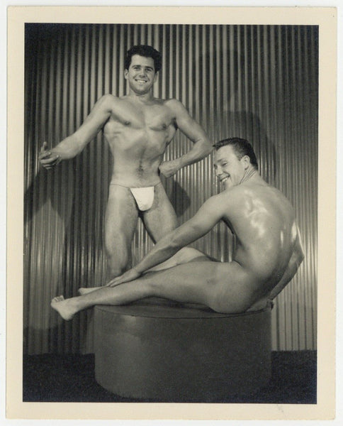 Bruce Of LA 1950 Art Deco Beefcake 5x4 Two Wrestlers Gay Physique Photo Q8059