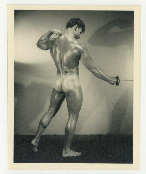 Bruce Of LA 1950 Dick Speres Gay Physique Fencing Nude Male Beefcake Photo Q7017