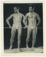 Bruce of Los Angeles Gay Physique Beefcake Photo 1950 Two Nude Men Buff Q7038