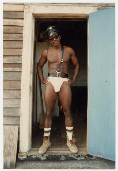 Buff Black Beefcake 1984 Gay Attire K&B Studios Cop Village People Q8044