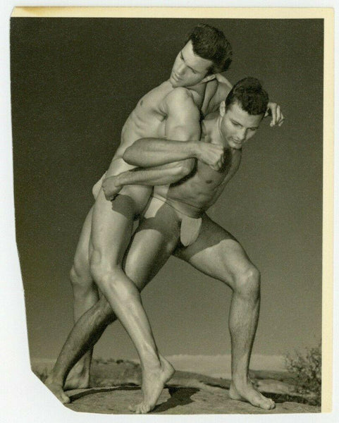 Jim Dardanis & Johnny Rotolante 1950 Don Whitman Beefcake Gay Physique Wrestlers Q7425