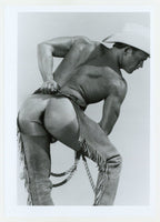 Mike Landis 1986 Colt Studio 5x7 Gay Cowboy Hat Chaps Ass View Rear Jim French J9530