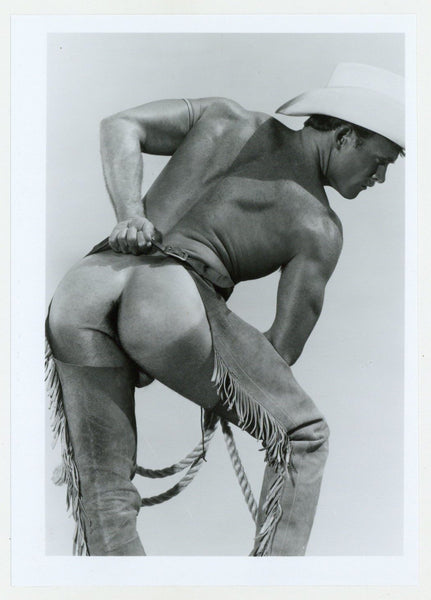 Mike Landis 1986 Colt Studio 5x7 Gay Cowboy Hat Chaps Ass View Rear Jim French J9530