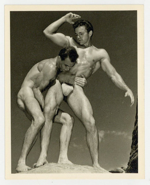 Western Photography Guild 1950 Wrestling Duo 5x4 Gay Beefcake Don Wittman Q8342