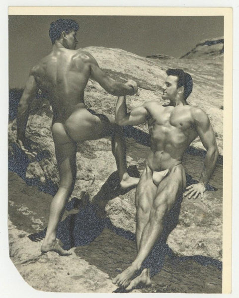 WPG 1950 Two Male Beefcake Hunks 5x4 Wrestling Men Don Whitman Physique Q8090