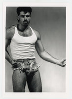 Ed Horst 1989 Colt Studios 5x7 Jim French Short Shorts Hairy Moustache Gay Beefcake Hunk J9760