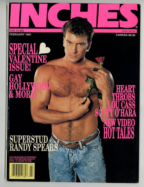 Inches 1991 Derek Quinn, Randy Spears, Lou Cass 100p Scott O'Hara Vintage Gay Magazine M23020