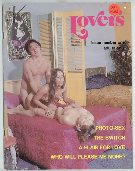 Lovers #1 Commodore Publications 1975 Hippie Couple 44pgs Hard Sex Threesome M23064