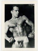 Tan Muscular Hairy Man 1960 Original 5x4 Gay Physique Beefcake Nude Photo Q8502