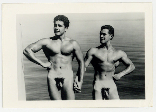 Gay Bodybuilder Friends 1960 Original 5x4 Physique Beefcake Nude Photo Q8503