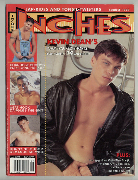 Inches 1996 Kevin Dean, Well Endowed Men 100pgs Delano Vintage Gay Magazine M23168