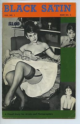 BLACK SATIN #2 Orly Magazine TERRI WIGMORE 1960 Thigh High Stockings Garterbelt