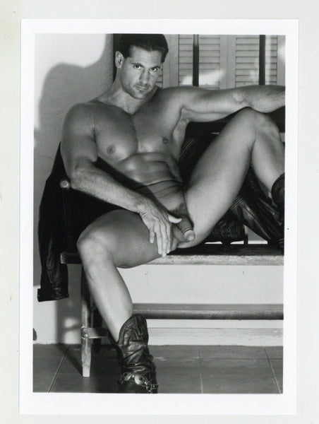 Ace Carponi Sexy Stare 1994 Colt Studios 5x7 Jim French Gay Cowboy Boots Beefcake Nude Photo J10314