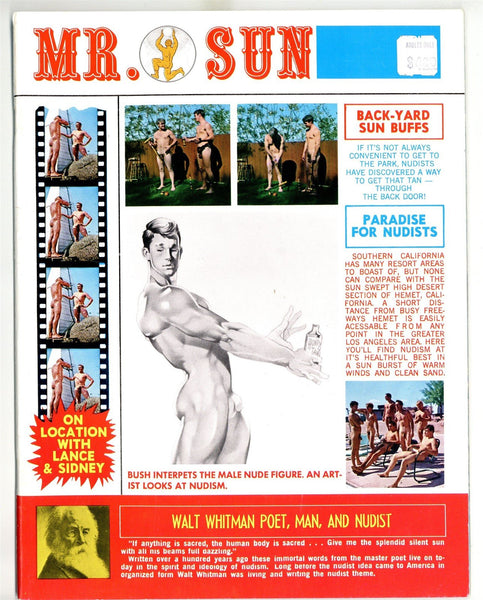Mr Sun V1#1 Vintage Gay Nudist Magazine 1967 Wyngate & Bevins 52pg Beefcake Physique Nude Men M23502