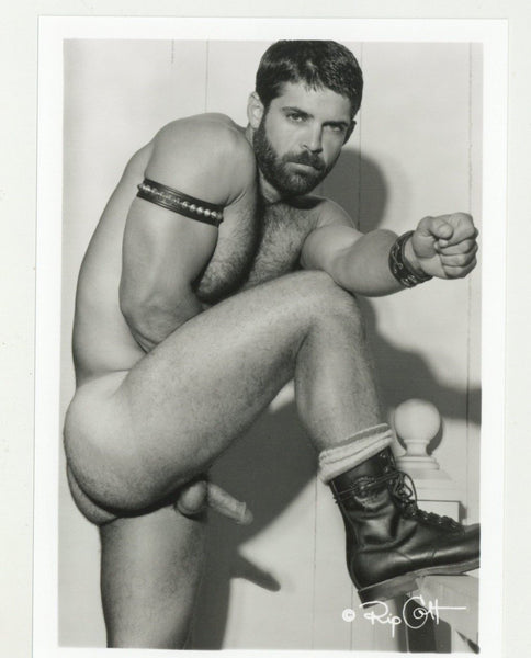 Tony Lombardy Leather Cuffs & Boots 1997 Colt Studio 5x7 RIP Colt Gay Beefcake Nude Photo J10406